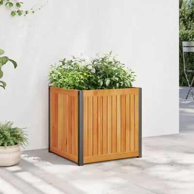 Immagine prodotto di Maison Exclusive - Vaso per piante, 45x45x44 cm, in legno massello di acacia e acciaio