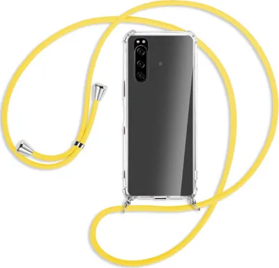 Produktbild von Handykette Backcover-Schutzhülle mit Band (Metall silberfarben) für Sony Xperia 5 III (XQBQ62G) - gelb