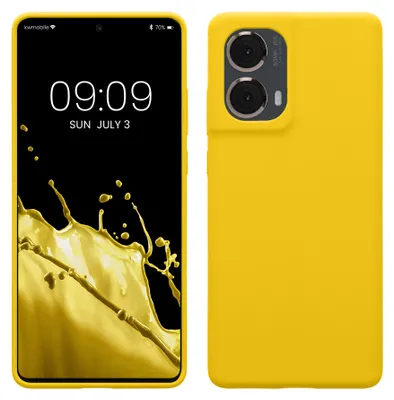 Produktbild von kwmobile Handyhülle für Motorola Moto G85 5G Hülle - Case Silikon - Kabelloses Laden - Schutzhülle Cover in Strahlend Gelb