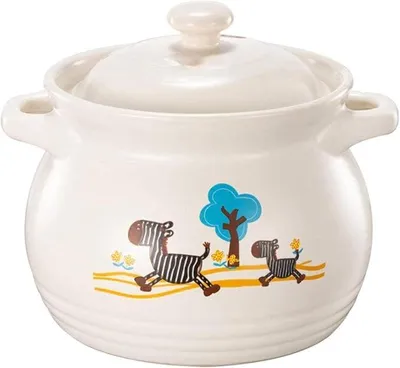 Imagen del producto de Olla de cocción de gres, fuente para horno de cerámica, fuente para horno de terracota: resistentes al calor, prácticas, con una capacidad de 4,6 litros