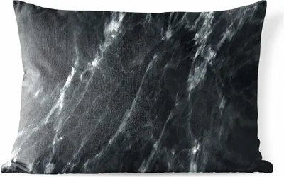 Produktbild von MuchoWow® Outdoor Kissen - Marmor - Schwarz - Luxus - 60x40 cm - Wetterfest - Lounge Kissen - Zierkissen - Kissen für Innenräume
