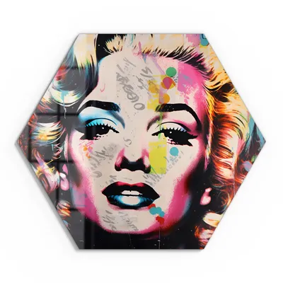 Produktbild von DEQOART Glasbild Echtglas 55x48 cm 'Farbenfrohe Diva' Wandbild Bild modern Deko