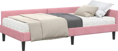 Immagine prodotto di vidaXL Struttura letto ad angolo con materasso Varie 2 pezzi Velluto grigio