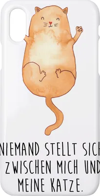Produktbild von Mr. & Mrs. Panda Iphone 10 Handyhülle Katze Umarmen - Weiß - Geschenk, Cover, Kater, Katzen, Liebe, X, Cat, Familie, Handy, Case