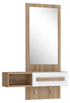 Immagine prodotto di Armadio Forte Attention, modello 90, finitura Riviera (rovere/bianco lucido), dimensioni 89,8 x 135,7 x 25,8 cm