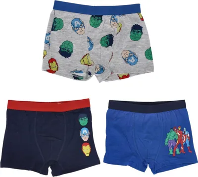 Produktbild von Avengers Boxershorts 3er Pack Bunt & bequem 100% Baumwolle Unterhosen 134/140 cm