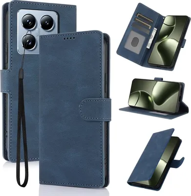 Produktbild von Mobigear Wallet  Xiaomi 14T Pro Hülle Klapphülle Geldbörse - Blau