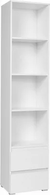 Produktbild von Furniture24 Regal Cosmo Co1 Standregal Bücherregal Mit 2 Schubladen Und 3 Einlegeboden Weiß Matt