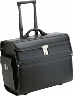 Produktbild von Alassio Pilotenkoffer "MONDO" Kunstleder mit Trolley schwarz