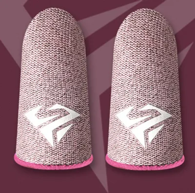 Produktbild von 1 Paar Fingerhärme nicht rutschernde atmungsaktive Anti-Sweat-Touchs-Screen-Spiel-Daumenhülsen für Profis-Rosa
