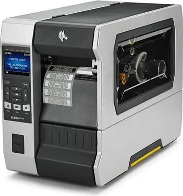 Produktbild von Zebra ZT610, Wärmeübertragung, 203 x 203 DPI, 356 mm/sek, Verkabelt & Kabellos, Schwarz, Grau