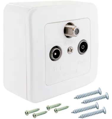Immagine prodotto di Schwaiger RDS908531 Schwaiger Multimedia Durchgangsdose 8 dB im Set