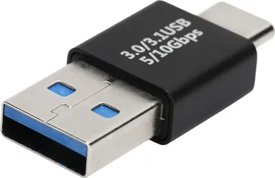 A close-up studio shot of a USB adapter.
