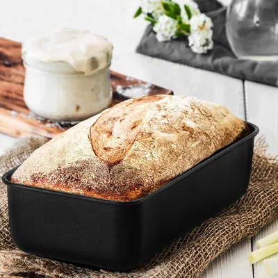 Obrázek produktu pro Forma na pečení chleba, obdélníková, s povrchovou úpravou z křemíkového smaltu, odolná proti poškrábání, rozměry 35x12 cm, objem 3 litry