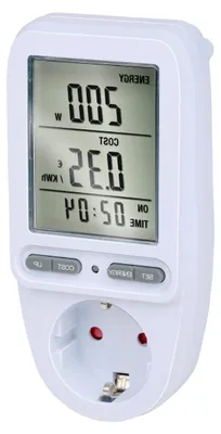 Immagine prodotto di Contatore di consumo energetico - Misuratore dei costi dell'elettricità - Misurazione del consumo di energia - Display LCD - Potenza massima: 3680W - Bianco