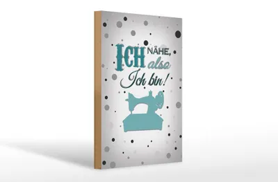 Produktbild von Holzschild Spruch 20x30cm ich nähe also ich bin