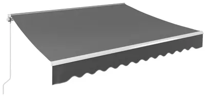 Image de Terrasse rétractable, 300 x 250 cm - Stores à bras articulés manuels avec manivelle - Polyester imperméable - Protection UV - Pour balcon et jardin - Gris