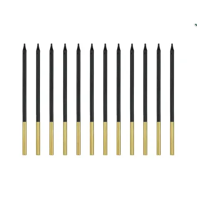 Obrázok produktu pre Narodeninové sviečky hladké, čierne 14cm, 12ks Party Deco