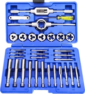 Immagine prodotto di Set di punte per filettatura e trapano, materiale carburo di tungsteno, set da 32 pezzi, scatola di plastica