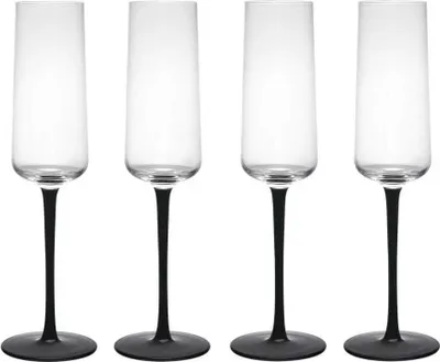 Immagine prodotto di set di 4 bicchieri da champagne MIKASA PALERMO con stelo nero Creative Tops WA