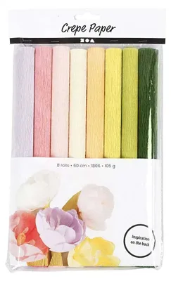 Image de Papier crêpé couleurs pastel, 8 feuilles