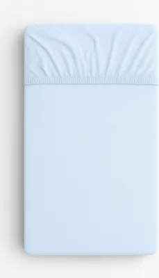 Image de Drap-housse en coton pour lit d'enfant 140x70 cm - bleu