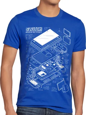 Produktbild von style3 Blaupause Switch Herren T-Shirt pro gamer konsole joypad