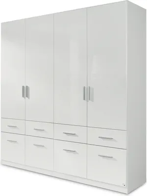 Produktbild von Kleiderschrank Celle ca. 181x197 cm 8 Schubladen weiß hochglanz