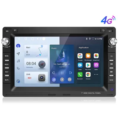 Image de Autoradio Android 15 6+128 Go Carplay 8 cœurs 4G pour Polo Passat B5 Golf 4 Sharan Bora T4 T5 GPS Navi WIFI BT FM RDS DAB+ SWC DSP 2DIN