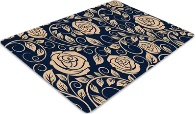 Produktbild von Stuhlunterlage Bürostuhlunterlage 120 cm x 90 cm Bodenmatte Bürostuhlunterlage - Weinlese goldene Rosen