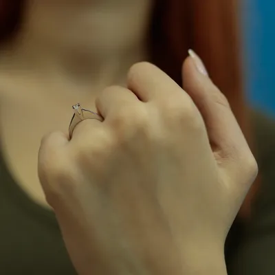 Produktbild von 0,18 Carat Solitär Diamantring 14 Karat Weißgold - 48 (15,30 mm)