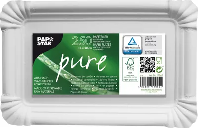 Zdjęcie produktu dla Papstar Pappteller 13x20cm weiss