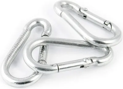 Produktbild von Feuerwehr Stahl verzinkt Karabinerhaken 6mm 50 Stück Drahtseil