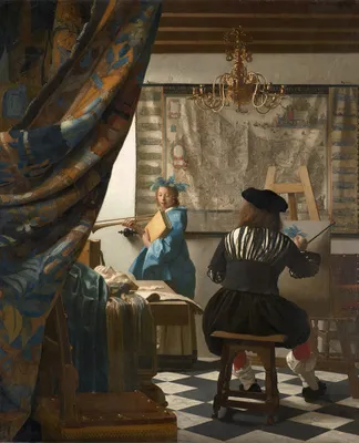 Produktbild von Legendarte - Kunstdruck auf Leinwand - Die Malkunst Jan Vermeer - Wanddeko, Canvas cm. 80x100