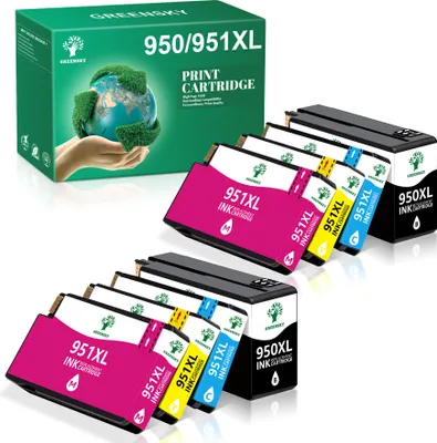 Produktbild von 8 pack Greensky Druckerpatronen kompatibel für HP 950XL 951XL - Officejet 8600 8610 8620 8100 8630 8640 8660 8615 8625 251dw 276dw, 2BK/2C/2Y/2M