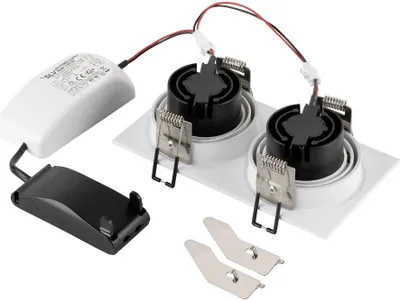 Produktbild von SLV NEW TRIA 155, Deckeneinbauleuchte, quadratisch, 2700K, zweiflammig, PHASE, 38°, weiß 1008511