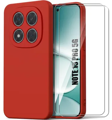 Image de Coque + 2 Verres Trempés pour Xiaomi Redmi Note 15 Pro 5G, Slim Anti-Rayures - Rouge