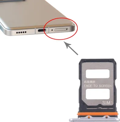 Obrázok produktu pre Pre Xiaomi 14T Pro 5G Držiak SIM karty Dual SIM Card Tray Náhradný diel Silver