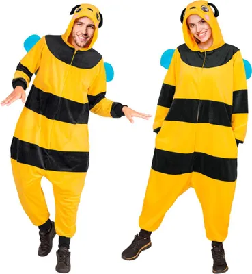 Produktbild von Biene Onesie Plüschkostüm als flauschiges Tierkostüm Größe: S/M