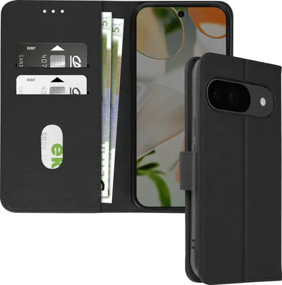 Produktbild von Avizar, Kunstlederetui mit Standfunktion Google Pixel 9 und Pixel 9 Pro, Schwarz