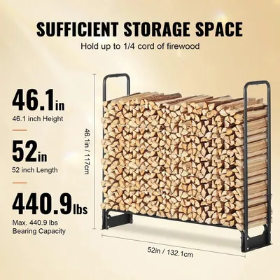 Immagine prodotto di Contenitore per legna da ardere - Deposito esterno per legna - Magazzino per legna - Con copertura impermeabile - 132x36x117 cm