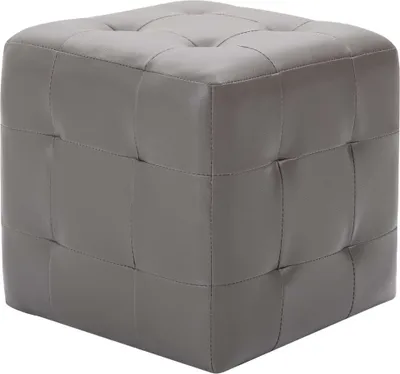 Produktbild von vidaXL Pouf 2 Stk. Grau 30x30x30 cm Kunstleder