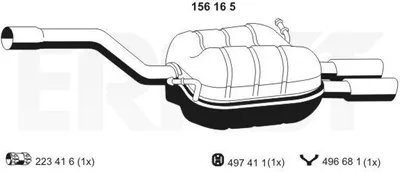Produktbild von ERNST 156165 Endschalldämpfer für VW Passat Variant (3C5) Auspuff