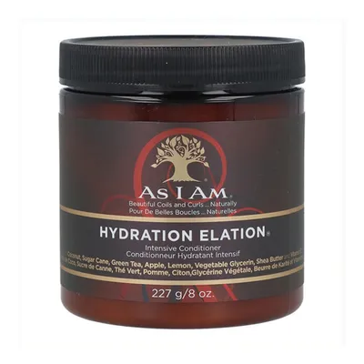 Produktbild von As I Am Hydration Elation Intensive Conditioner, Frauen, Lockiges Haar, Entwirren, Feuchtigkeitsspendend, Reparatur, Glanz, Glättend, Weichmachend, Verstärkung, 237 ml, Behälter, Kokosnuss, Glyzerin, Grüner Tee, Zitrone