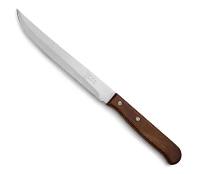 Produktbild von Küchenmesser Arcos Latina 100700 aus Nitrum-Edelstahl und mango aus Pressholz mit 15,5 cm Klinge im Karton.