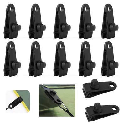 Produktbild von 12x Tarp Clips Planenhalter Einstellbare Planenklammern, Zeltclips Planenspanner zur Planenbefestigung für Camping, Markisen, Zelte
