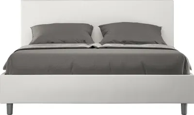 Obrázok produktu pre ITYHOME - Čalúnená posteľ bez roštu 160x200 s poťahom z umelej kože biela Adele