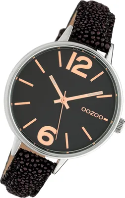 Produktbild von Oozoo Armbanduhr schwarz braun Leder C10459 Timepieces Damen Analog-Uhr UOC10459