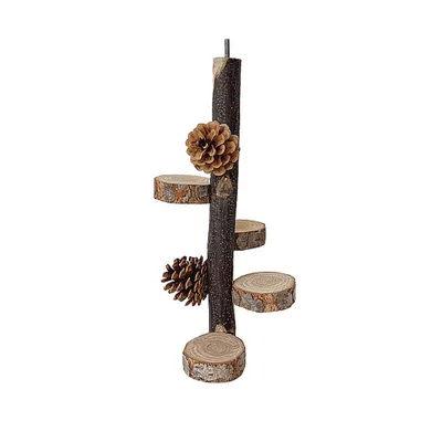 Image de Perchoir en bois pour oiseaux, Jouets, Perchoir pour perroquets 30cm, Cage pour oiseaux, Perchoir en branches, Accessoires Pour Perruches, Nymphéas, Aras, Pinsons