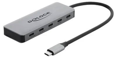 Produktbild von Delock 2 Port USB 10 Gbps Hub und 2 Port USB-C™ 4K mit PD 3.0 100 Watt